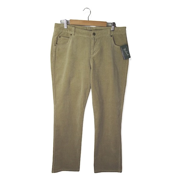 Woolrich Corduroy Strait Leg Pants Size 14 Tan Khaki Cotton Spandex Blend NWT - Picture 2 of 12